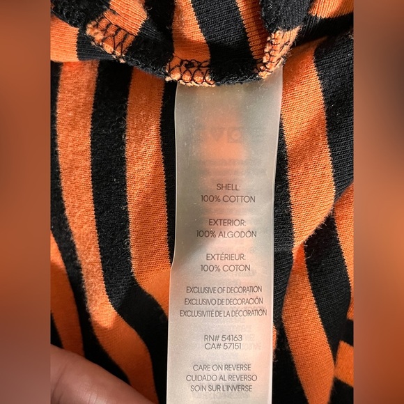 Calvin Klein Cotton Striped Mini Dress in Orange and Black Small - Picture 7 of 7